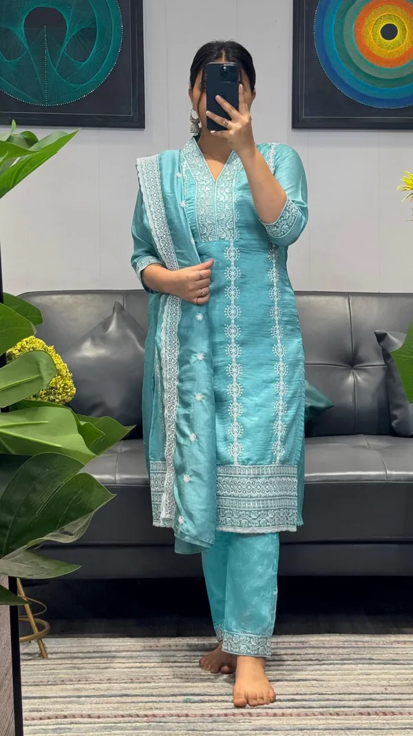 Sky_Blue_Vichitra_Premium_Suit_Set_With_Dupatta_For_Women