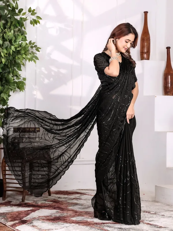 Purple_Satin_Chiffon_Sequin_Work_Saree_With_Blouse_For_Women