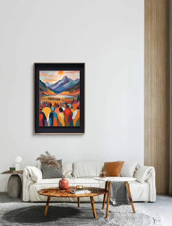 At_The_Mountain_Pass_Abstract_Art_Print_Wooden_Box_Frame