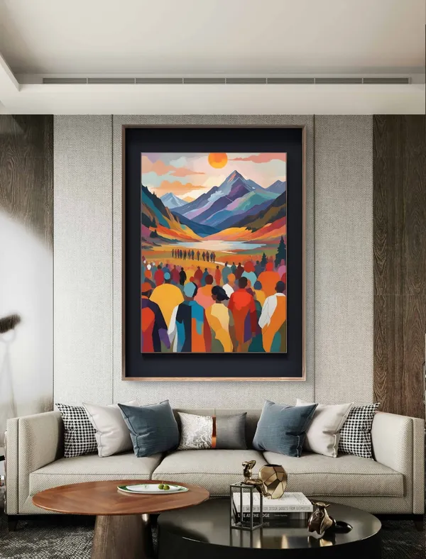 At_The_Mountain_Pass_Canvas_Print_Black_Box_Frame