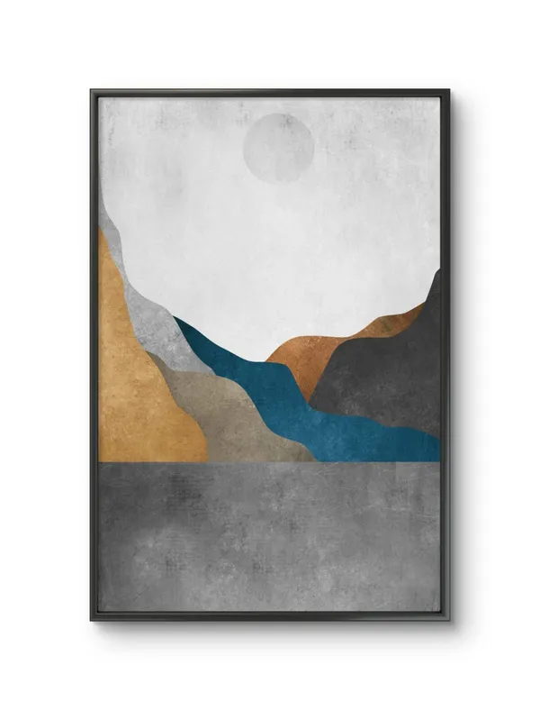 Mountain_Sunrise_Abstract_Canvas_Print_Black_Frame