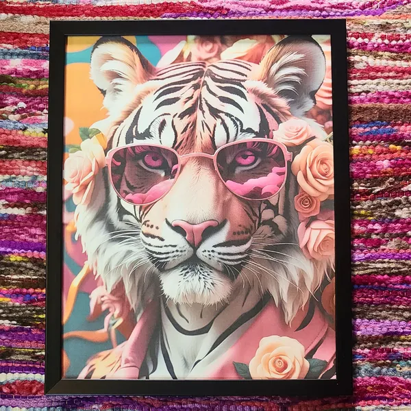 Tiger_Swag_Art_Print_Black_Frame_14.5X11.5_Inches