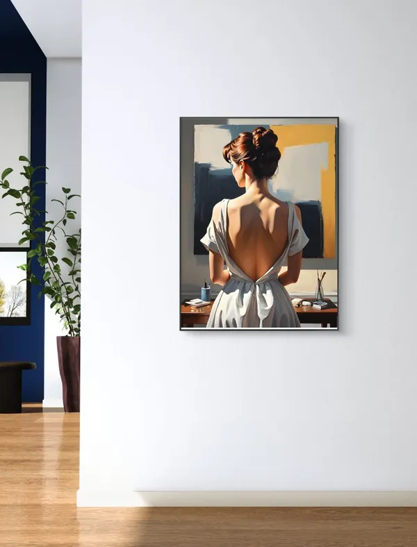 Modern_Lady_At_The_Desk_Canvas_Wrap_Print