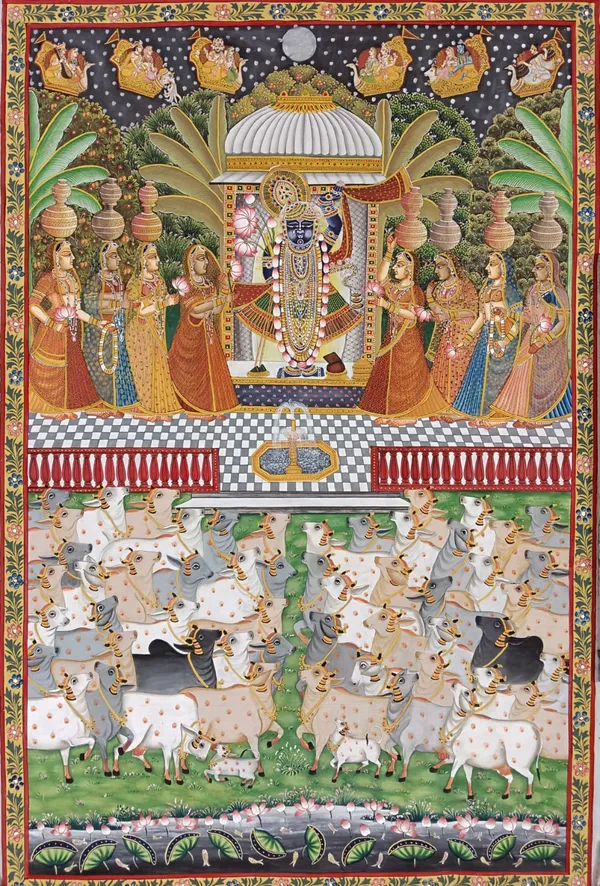 Fabric_Traditional_Pichwai_Shrinathji_Hand_Painted_Wall_Art