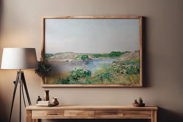 The_Little_Pond_Appledore_Canvas_Print_White_Frame