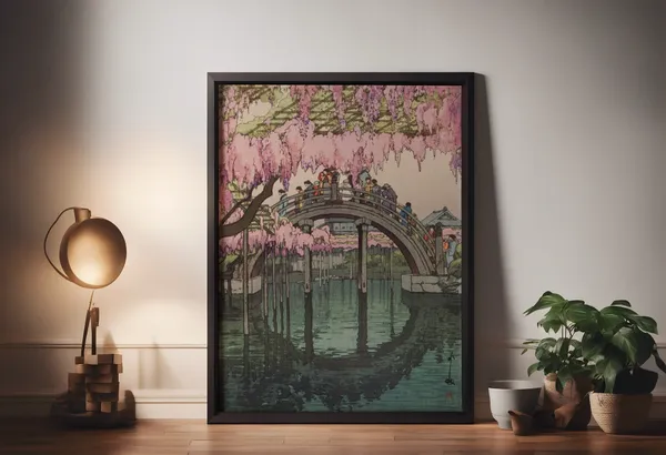 Fiber_Japanese_Half_Moon_Bridge_Hiroshi_Yoshida_Black_Frame