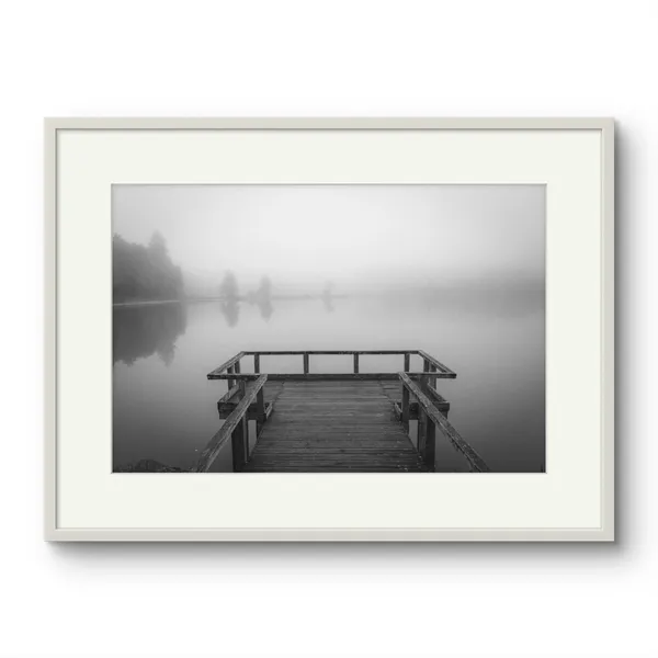 Fiber_Landscape_Bridge_On_A_Lake_Art_Print_Silver_Metal_Frame