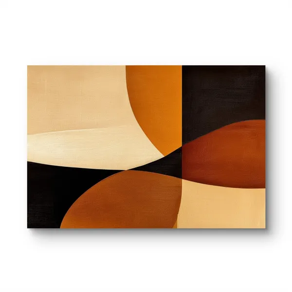 Brown_Swirls_Abstract_Canvas_Print_Metal_Silver_Frame