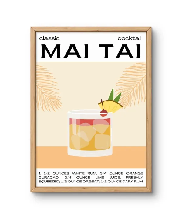 Mai_Tai_Cocktail_Art_Print_Black_Frame