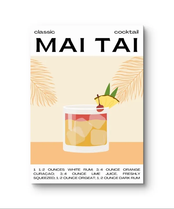 Fiber_Bar_Decor_Mai_Tai_Cocktail_Art_Print_White_Frame