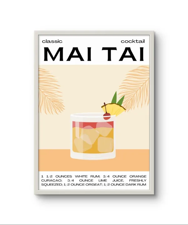 Fiber_Bar_Decor_Mai_Tai_Cocktail_Art_Print_White_Frame