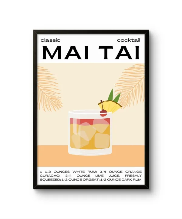 Fiber_Bar_Decor_Mai_Tai_Cocktail_Art_Print_White_Frame
