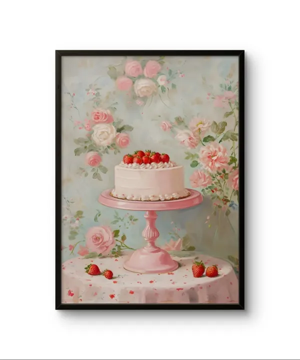 Cake_Stand_Art_Print_Wooden_Frame