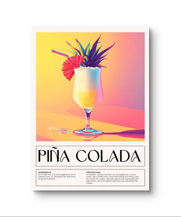 Pina_Colada_Cocktail_Art_Print_Black_Frame