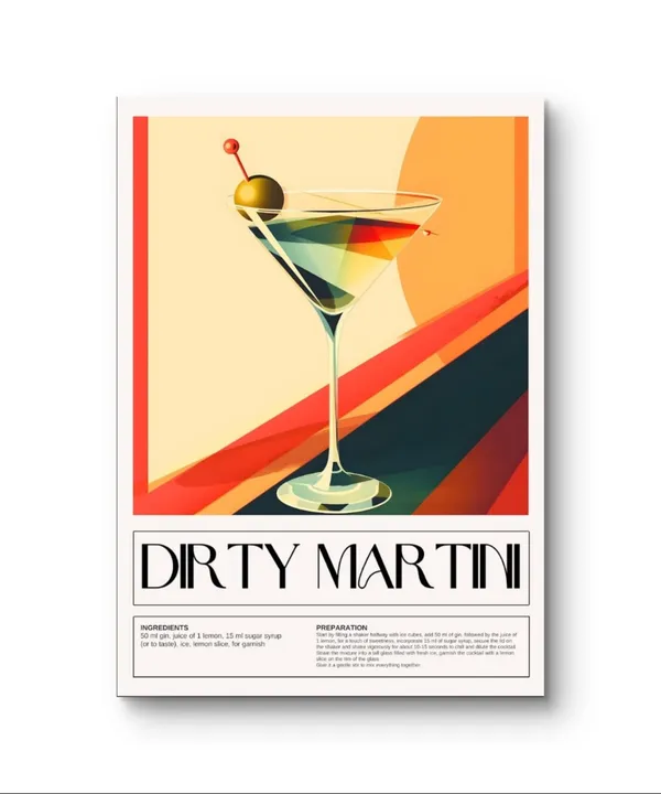 Fiber_Bar_Decor_Dirty_Martini_Art_Print_Wooden_Frame