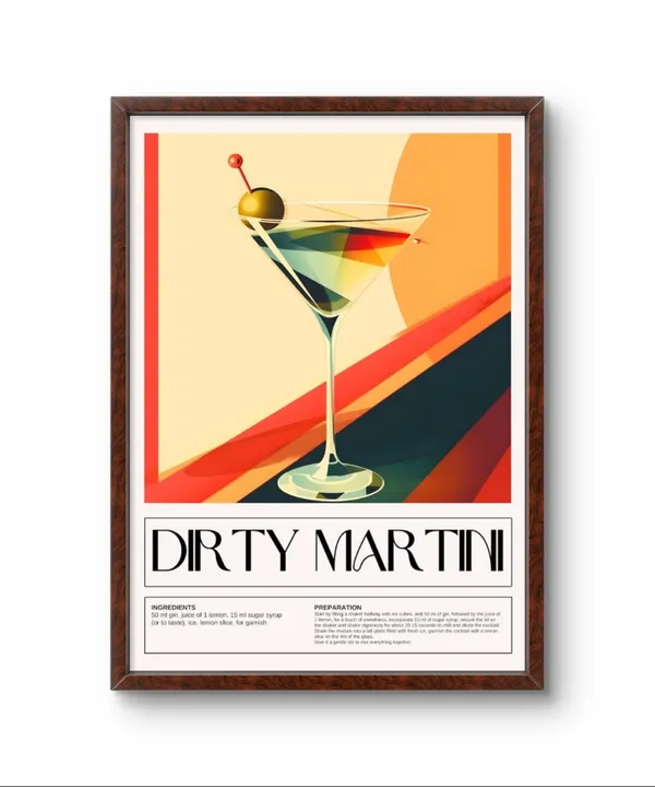 Fiber_Bar_Decor_Dirty_Martini_Art_Print_Wooden_Frame