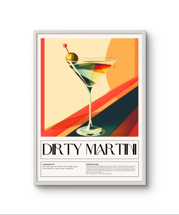 Fiber_Bar_Decor_Dirty_Martini_Art_Print_Wooden_Frame