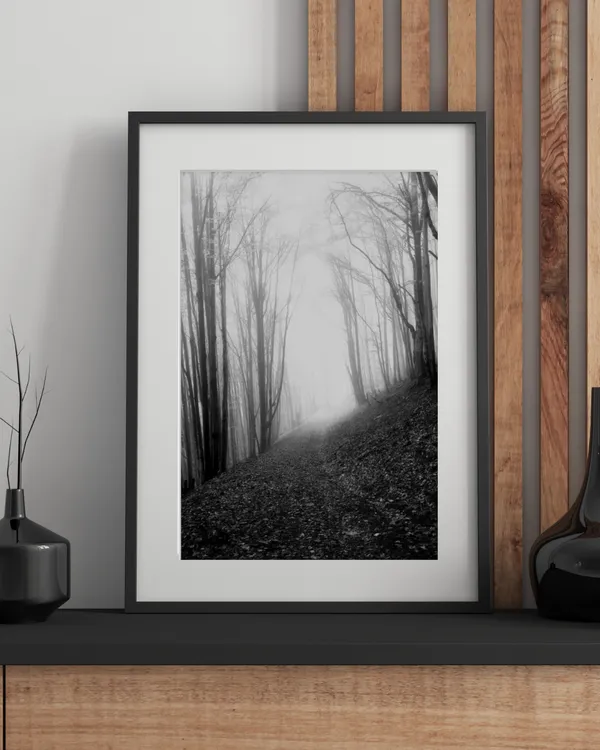 Fiber_Landscape_Misty_Forest_Canvas_Print_Black_Frame