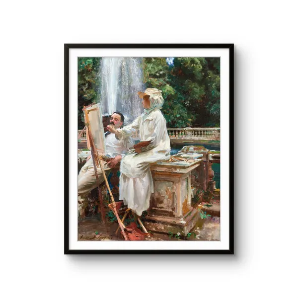 The_Fountain_Villa_Torlonia_Frascati_Italy_Art_Print_Gold_Metal_Frame