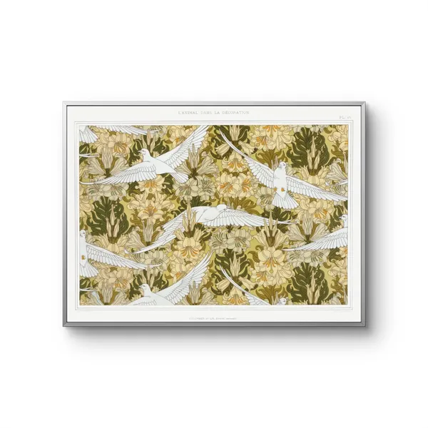Fiber_Elegant_Flying_Doves_Pattern_Art_Print_Rolled_Art