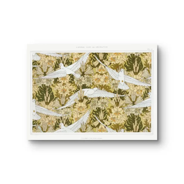 Flying_Doves_Pattern_Art_Print_Black_Frame