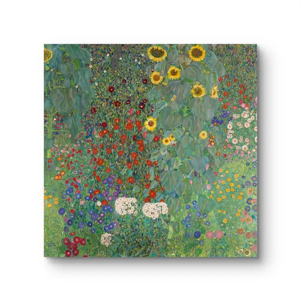 Farm_Garden_With_Sunflowers_Canvas_Print_Black_Frame