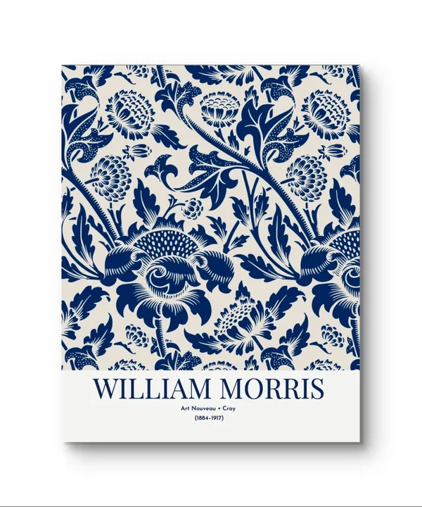 William_Morris_Blue_Patterns_Canvas_Wrap