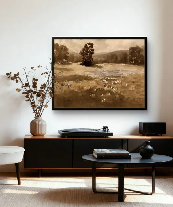Fiber_Landscape_Lupine_Meadow_Spring_Scene_Black_Frame