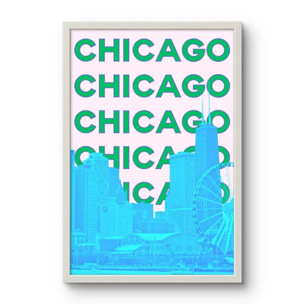 Fiber_Urban_Chicago_Skyline_Art_Print_Frame_Black