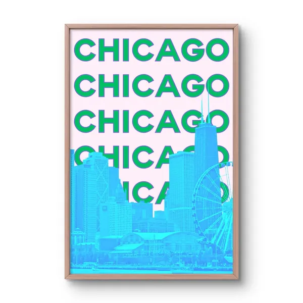 Fiber_Urban_Chicago_Skyline_Art_Print_Frame_Black