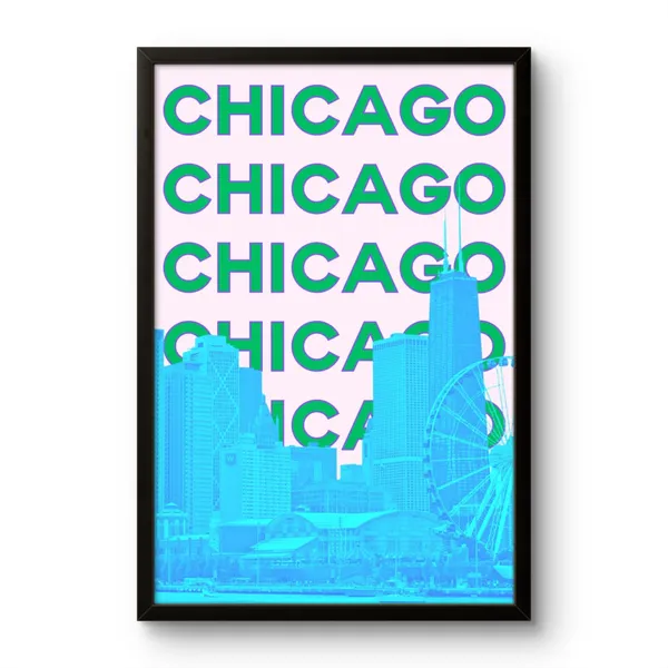 Fiber_Urban_Chicago_Skyline_Art_Print_White_Frame