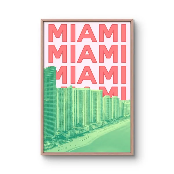 Miami_City_Art_Print_Wooden_Frame