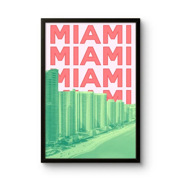 Miami_City_Art_Print_Wooden_Frame