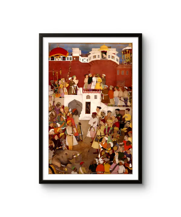 Emperor_Jahangir_Jharoka_Agra_Fort_Canvas_Print_Wooden_Frame