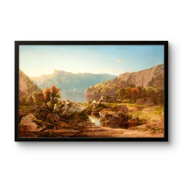 Autumn_Morning_On_The_Potomac_Canvas_Print_White_Frame