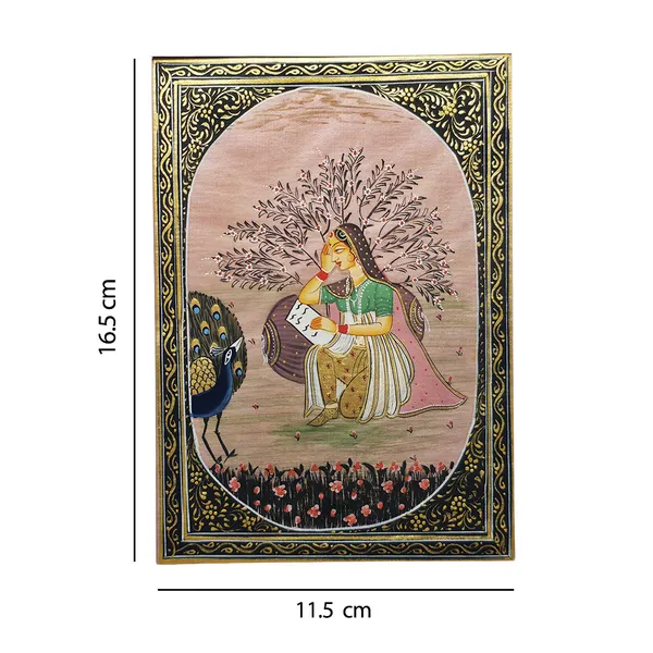 Fiber_Traditional_Lady_With_Peacock_Hand_Painted_Miniature