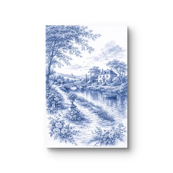 Royal_Blue_Landscapes_Set_Of_3_Art_Print_Black_Frame