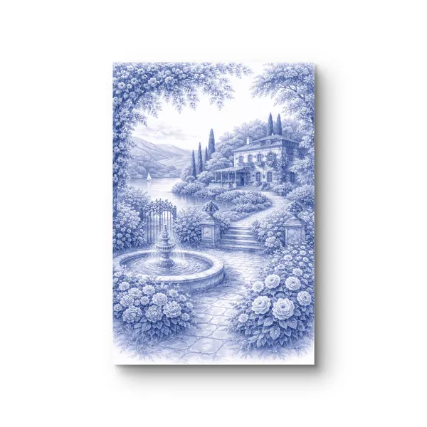 Royal_Blue_Landscapes_Set_Of_3_Art_Print_Black_Frame