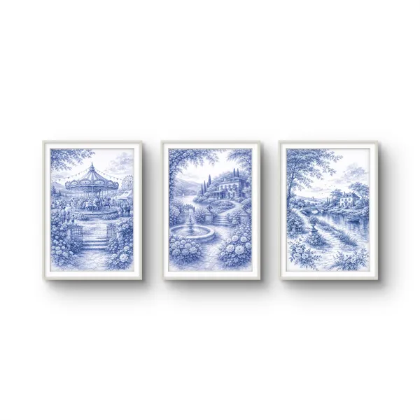 Fiber_Romantic_Royal_Blue_Landscape_Set_Of_3_Frames