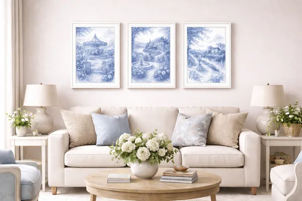 Fiber_Storybook_Royal_Blue_Landscapes_Set_Of_3_Canvas_Wrap