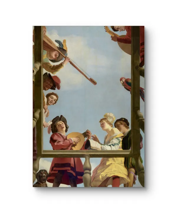 Fiber_Dutch_Golden_Age_Musical_Balcony_Scene_White_Frame