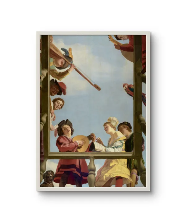 Fiber_Dutch_Golden_Age_Musical_Balcony_Scene_White_Frame