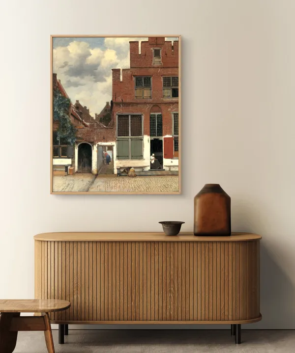 The_Little_Street_Vermeer_Canvas_Print_Wooden_Frame