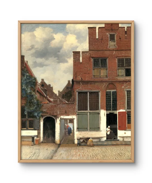 The_Little_Street_Vermeer_Canvas_Print_Wooden_Frame