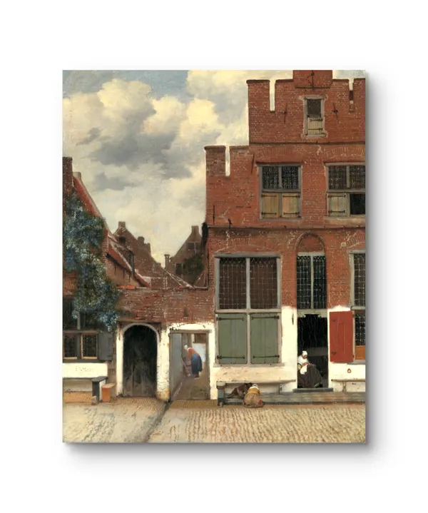 The_Little_Street_Vermeer_Canvas_Print_Black_Frame