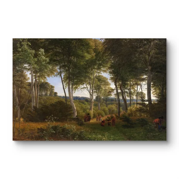 Fiber_Romantic_Landscape_Delhoved_Wood_Lake_Skarre_Art_Print_Frame_Black