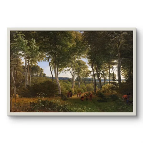 Fiber_Romantic_Woodland_Lake_Landscape_Canvas_Print_Frame
