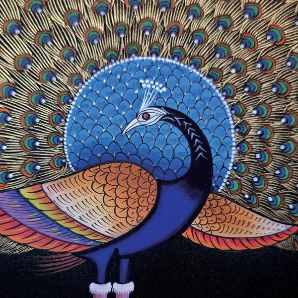 Handpainted_Golden_Peacock_Wall_Decor_9X9_Pink