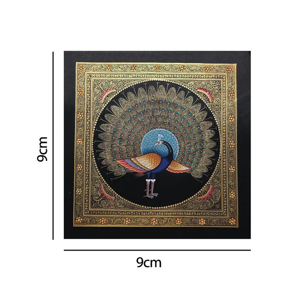 Handpainted_Golden_Peacock_Wall_Decor_9X9_Pink
