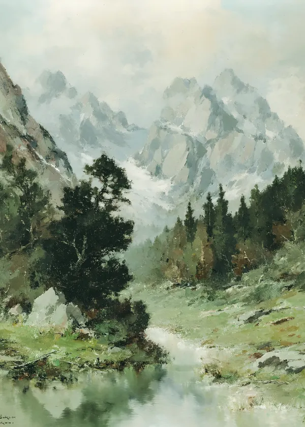 Fiber_Nature_Mountains_And_Trees_Landscape_Art_Print_Wooden_Frame